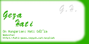 geza hati business card